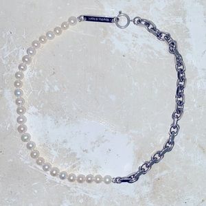 mcmlxxx 1/1 Pearl / Silver Designer Choker Necklace Designed in Los Angeles​​​​​